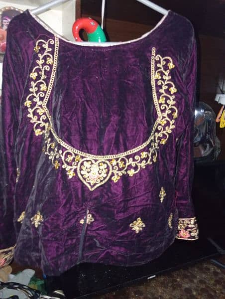 velvet bridal lehnga (Indian style) 4