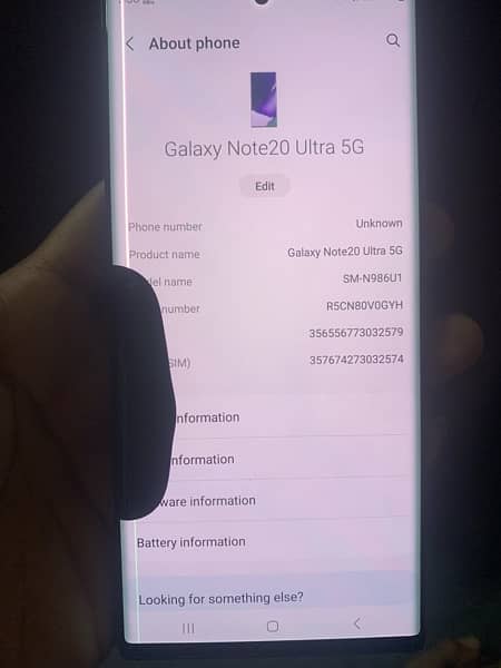 Samsung note 20ultra 5g 12/128 black dot +line anon pta sims working 2