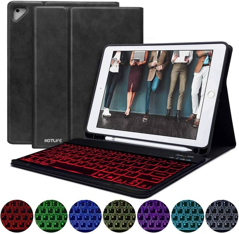 Gachi 7 Backlight Colors iPad Bluetooth Keyboard Case 12