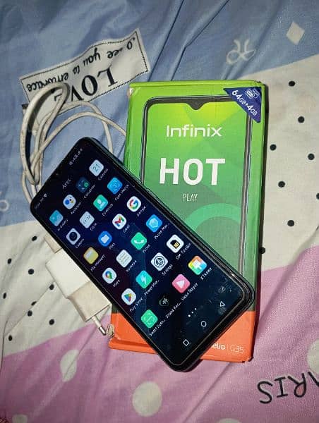 Infinix hot 10 play 4/64 storage Dual SIM PTA aaproved official 7