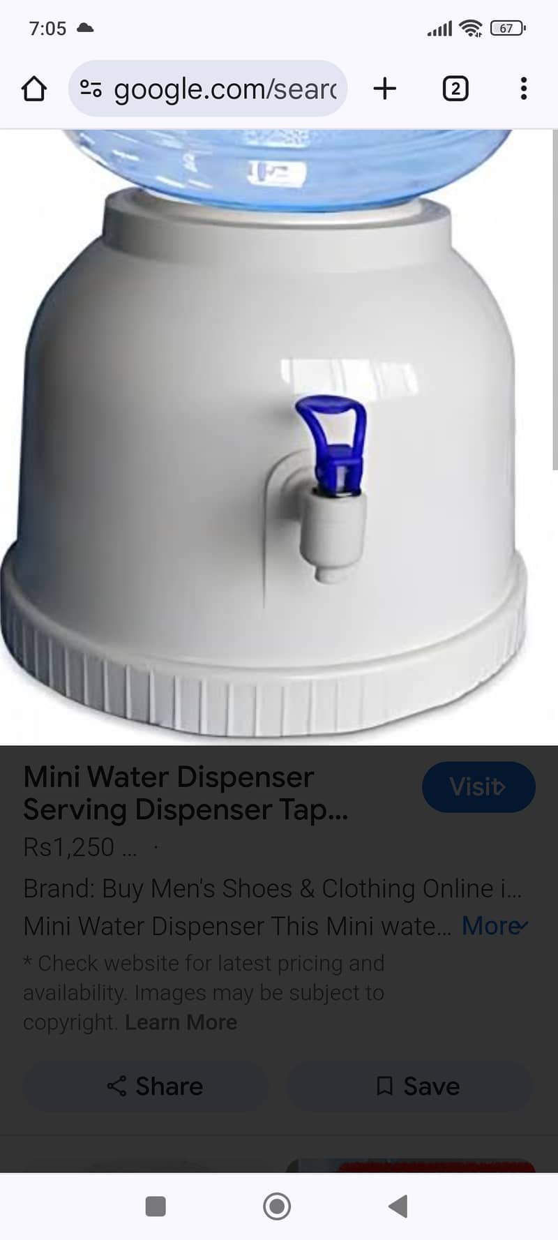 Water dispenser with 2 aquafina 19 liter bottle 0