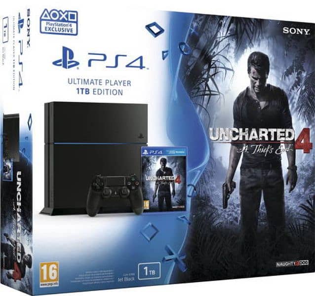 Ps4 1tb Uncharted 4 edition imported UAE with controller 0