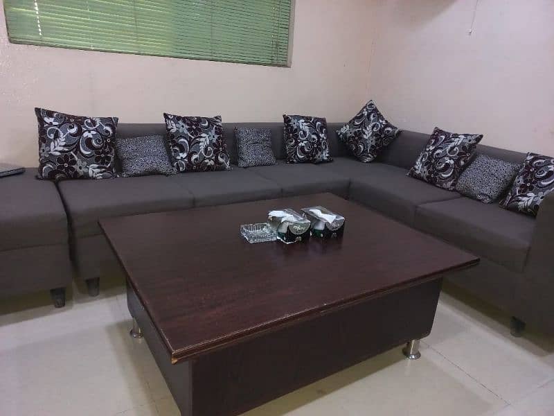 7 seater sofa gray color with cushions 1