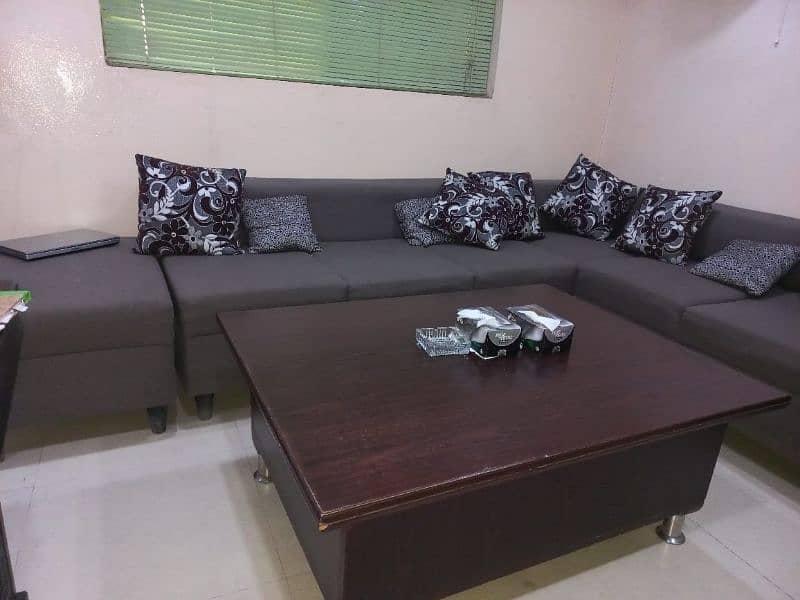 7 seater sofa gray color with cushions 3