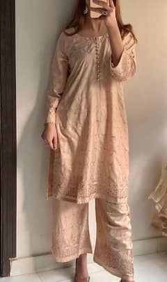 2 Piece women's stitched chikankari suit