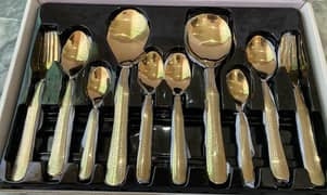 29 pcs Golden Cutlery Sets 03304650903 whatsapp Contact