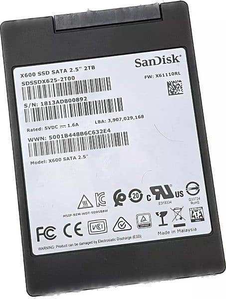 SanDisk X600 2TB 3D NAND SATA III SSD 2.5" 560MB/s WD 64-layer 3D NAND 1