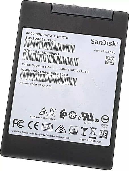 SanDisk X600 2TB 3D NAND SATA III SSD 2.5" 560MB/s WD 64-layer 3D NAND 4