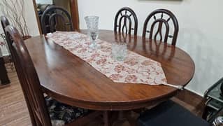 Solid Wood Dining Table with 5 Chairs