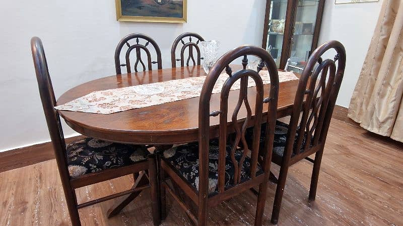 Solid Wood Dining Table with 5 Chairs 2