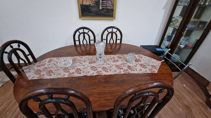 Solid Wood Dining Table with 5 Chairs 5