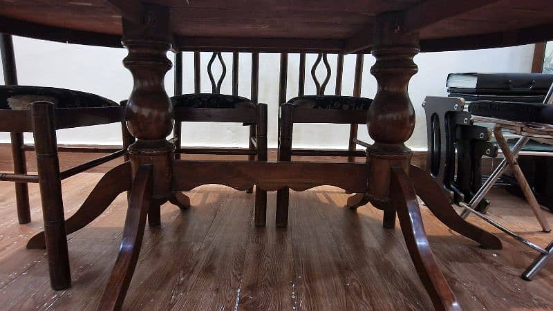 Solid Wood Dining Table with 5 Chairs 8