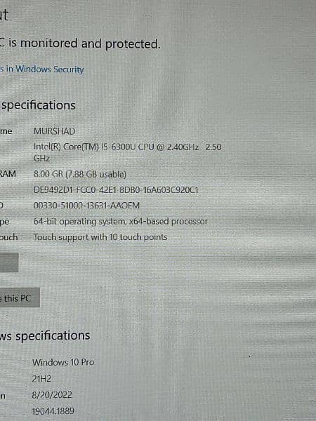 Dell Core i5 6th Generation TOUCH SCREEN 8Gb ram 128 gb Ssd 3