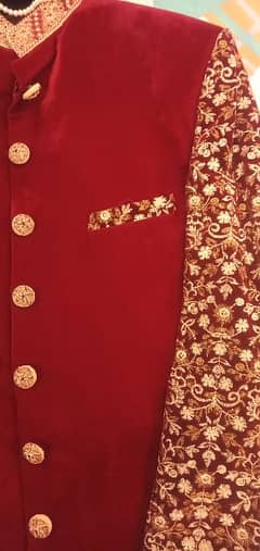 sherwani maroon color