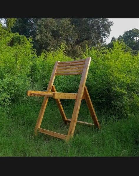 Wooden folding Chairs and Table Folding Set 2 Chairs and 1 Table 5