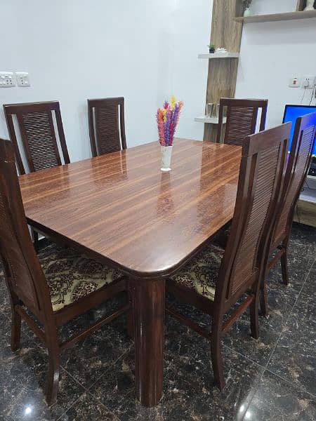 pure shishum wood dining table with 6 chairs 1