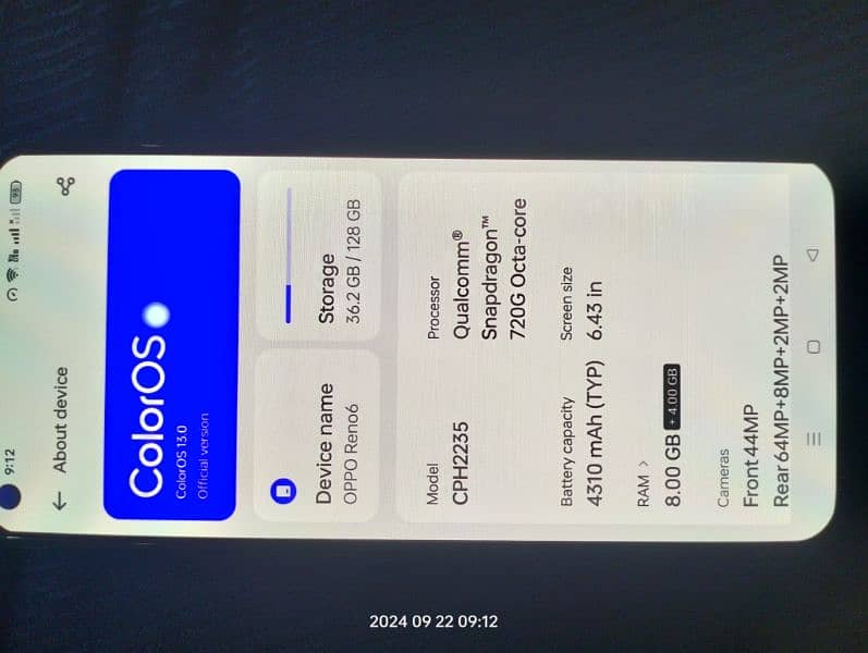 oppo Reno 6 10/8 condition all ok 9