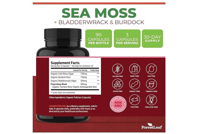 ForestLeaf Organic Irish Sea Moss - 2100mg with Bladderwrack 2