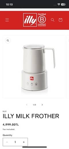 imported illy milk frother