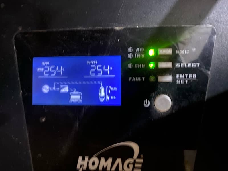 Homage UPS  1800W - HVS 2414SCC - Solar Supported ( With 2 Batteries ) 5