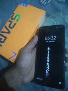 Tecno spark 7t 
4/64 
All genius just battery change 
 with only box