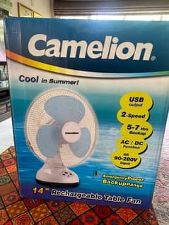 Camelion 14 Inches Rechargable Tabele Fan