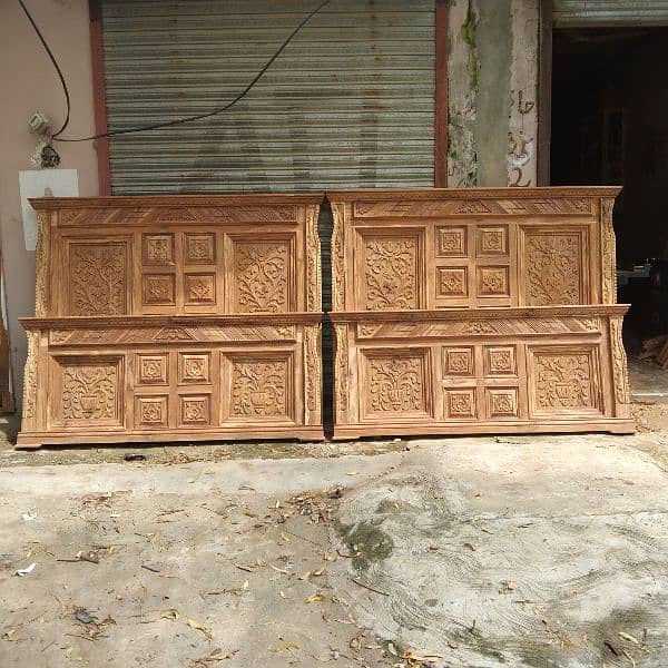 Chinioti Bed Set Total Hand made ( Bed + Side table + Dressing) 1