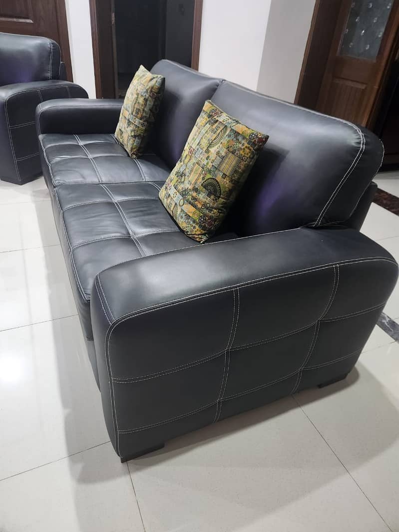 6 seater sofa set - Leatherite poshish 2