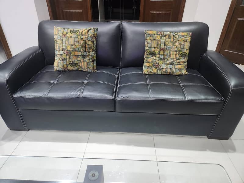 6 seater sofa set - Leatherite poshish 3