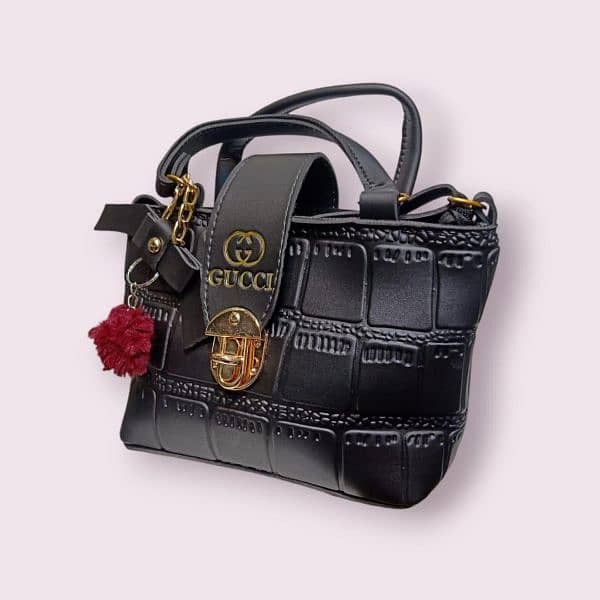 Woman's Faux Leather Textured Handbag 1