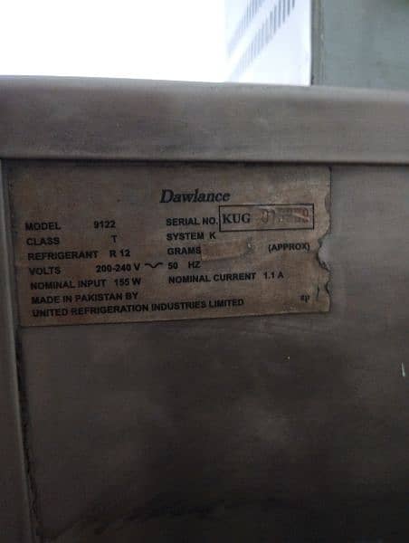 Dawlance fridge model 9122 4