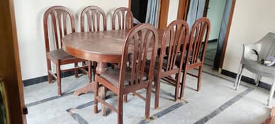 6 Chair Big size Dinning Table and Hanging chair swing Jhoola