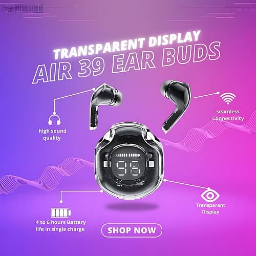 Air39 Earbuds Touch Control with Bluetooth 5.3 Waterproof LED Display 4