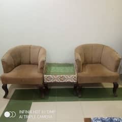 Sofa cum bed, Coffee table set, single bed with mattress