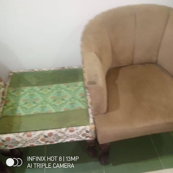 Sofa cum bed, Coffee table, single bed 2