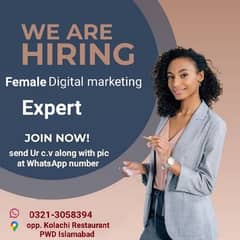 Female social media manager cum receptionist