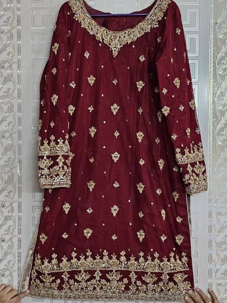 handmade work net shalwar qameez dress 0