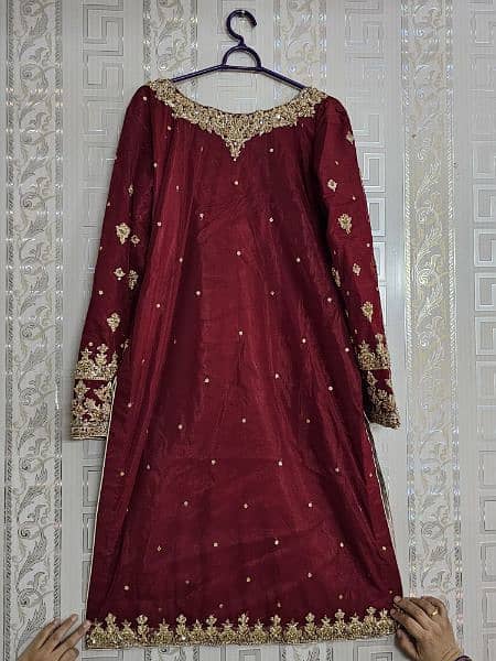 handmade work net shalwar qameez dress 1