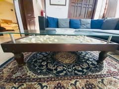 L shaped 7 seater sofa with center table