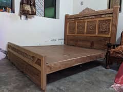 king size bed made up of taali wood, without polish 0