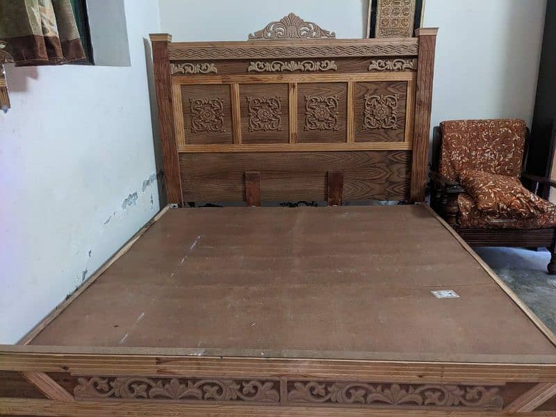 king size bed made up of taali wood, without polish 1