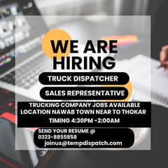 Truck Dispatcher and Sales Representative job offer