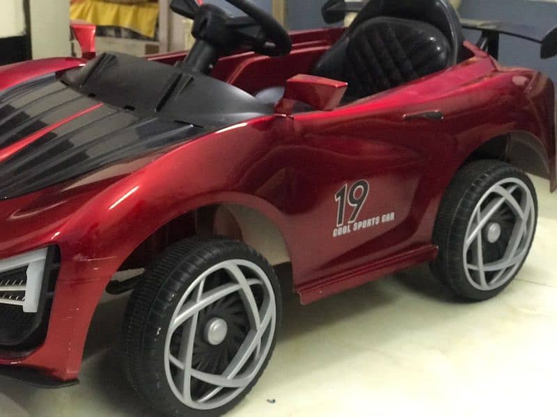 Kids Electric Toy Car - Red with Steering Wheel 2