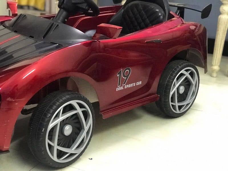 Kids Electric Toy Car - Red with Steering Wheel 3