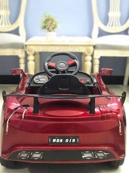 Kids Electric Toy Car - Red with Steering Wheel 5