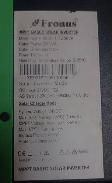 Fronus 2.5KVA Solar Invertor UPS 5