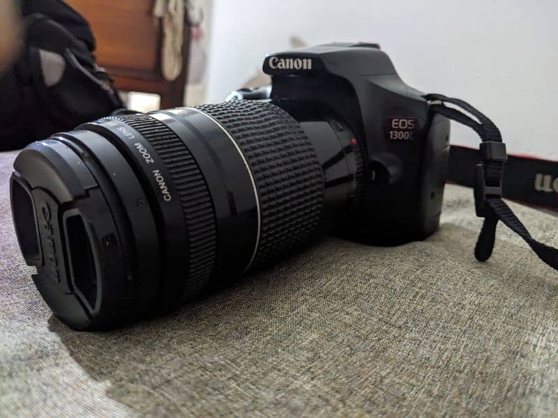 Canon 1300d with 2 lenses 50mm prime and zoom lens 75-300mm 0