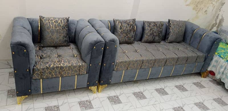 New Texture Design 6 Seater Stylish Sofa Set 2