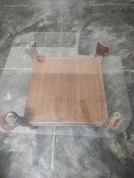 A good wooden quality table with pure glass 0