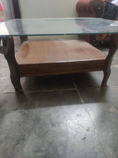 A good wooden quality table with pure glass 1